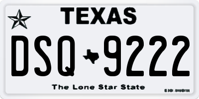 TX license plate DSQ9222