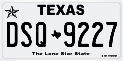 TX license plate DSQ9227