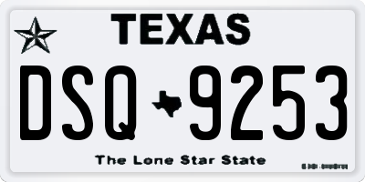 TX license plate DSQ9253