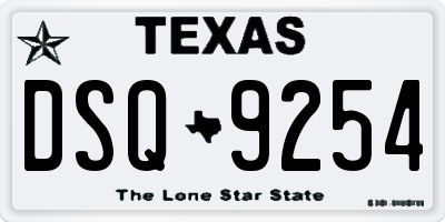 TX license plate DSQ9254