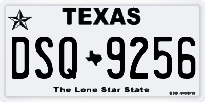 TX license plate DSQ9256