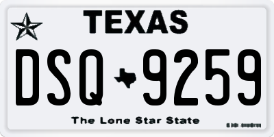 TX license plate DSQ9259