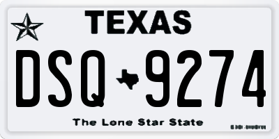 TX license plate DSQ9274