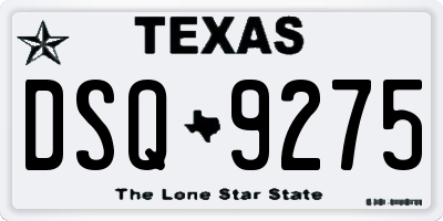 TX license plate DSQ9275