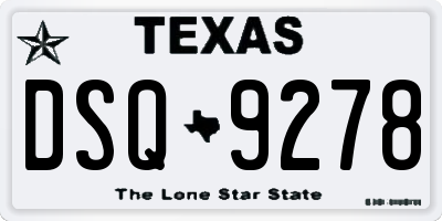 TX license plate DSQ9278