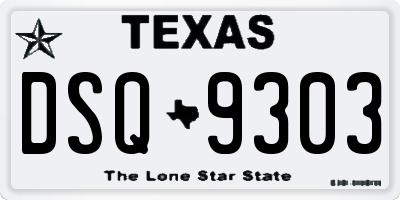 TX license plate DSQ9303