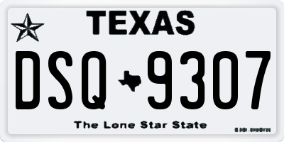 TX license plate DSQ9307