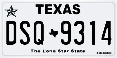 TX license plate DSQ9314