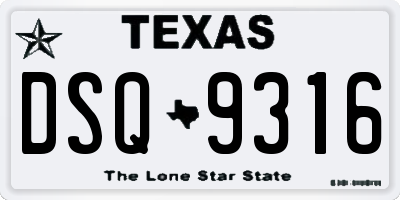 TX license plate DSQ9316