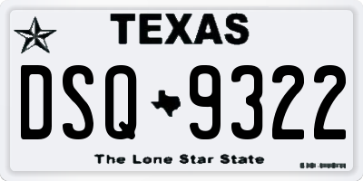 TX license plate DSQ9322