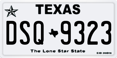 TX license plate DSQ9323