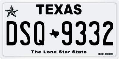 TX license plate DSQ9332