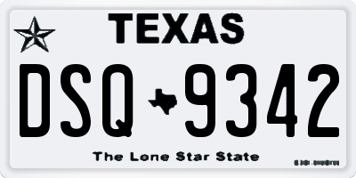 TX license plate DSQ9342