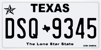 TX license plate DSQ9345