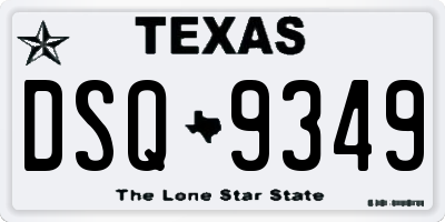 TX license plate DSQ9349