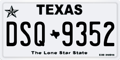 TX license plate DSQ9352