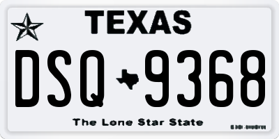 TX license plate DSQ9368
