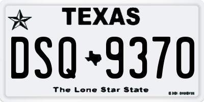 TX license plate DSQ9370