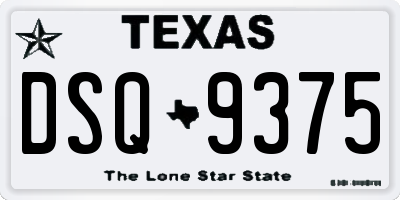 TX license plate DSQ9375
