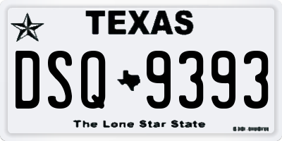 TX license plate DSQ9393