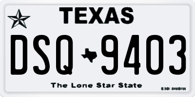 TX license plate DSQ9403