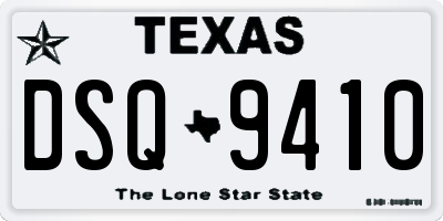 TX license plate DSQ9410