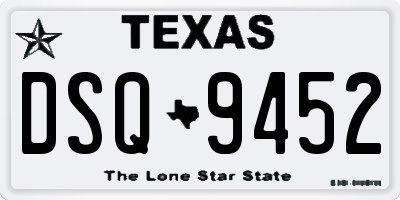 TX license plate DSQ9452