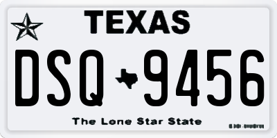 TX license plate DSQ9456