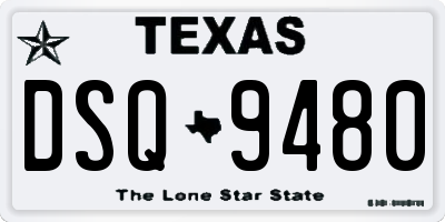 TX license plate DSQ9480