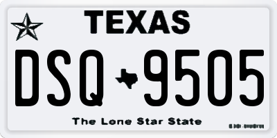 TX license plate DSQ9505