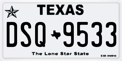 TX license plate DSQ9533