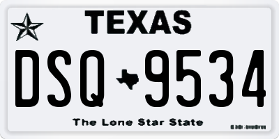 TX license plate DSQ9534