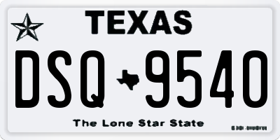 TX license plate DSQ9540