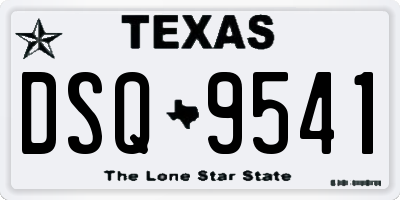 TX license plate DSQ9541