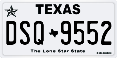 TX license plate DSQ9552