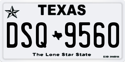 TX license plate DSQ9560