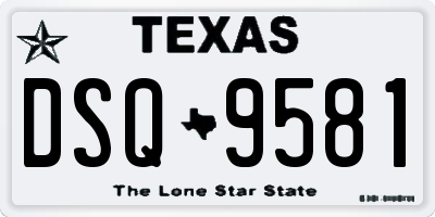 TX license plate DSQ9581