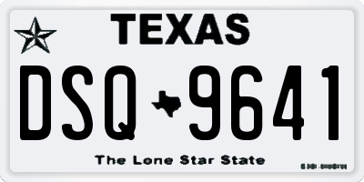 TX license plate DSQ9641