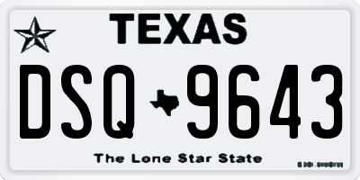 TX license plate DSQ9643
