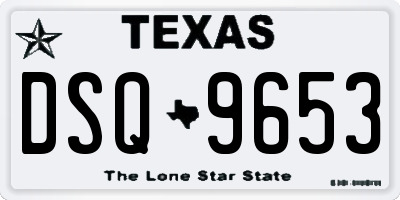 TX license plate DSQ9653