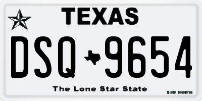 TX license plate DSQ9654