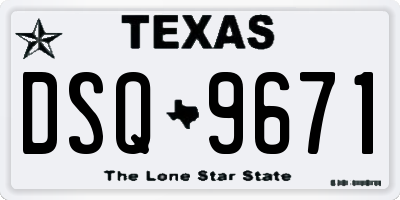 TX license plate DSQ9671