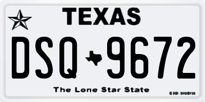 TX license plate DSQ9672