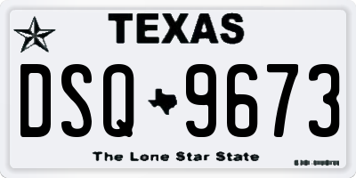TX license plate DSQ9673