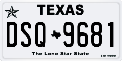 TX license plate DSQ9681
