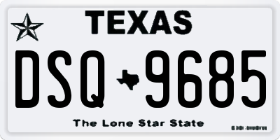 TX license plate DSQ9685