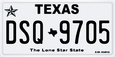 TX license plate DSQ9705