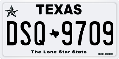 TX license plate DSQ9709