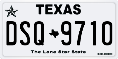 TX license plate DSQ9710