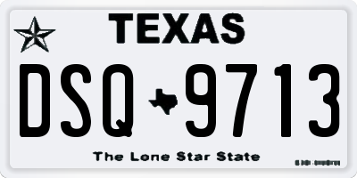 TX license plate DSQ9713